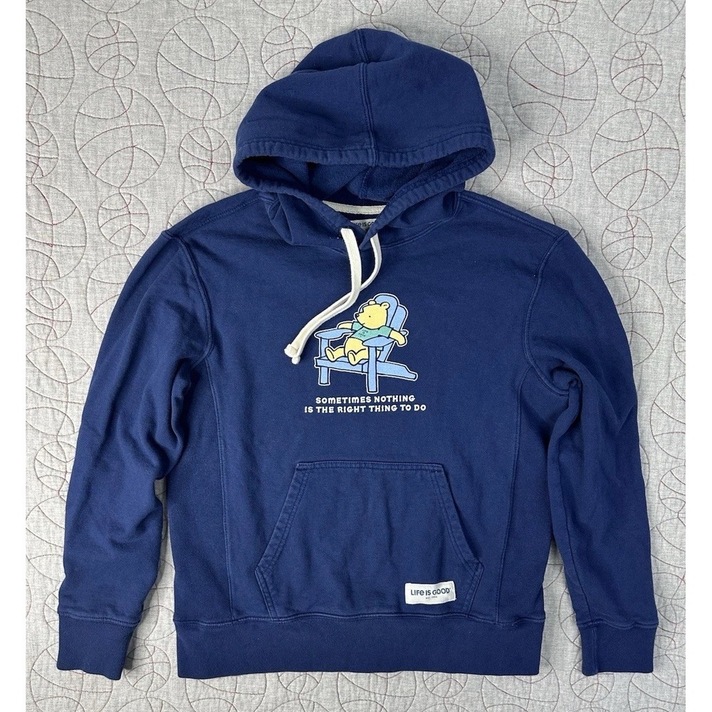 Life is Good‎ Hoodie Blue Winnie Pooh Simply True Fleece / Women's Medium